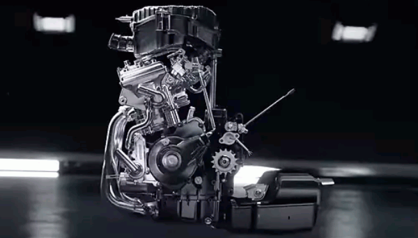 CFMoto 675cc, triple-cylinder engine