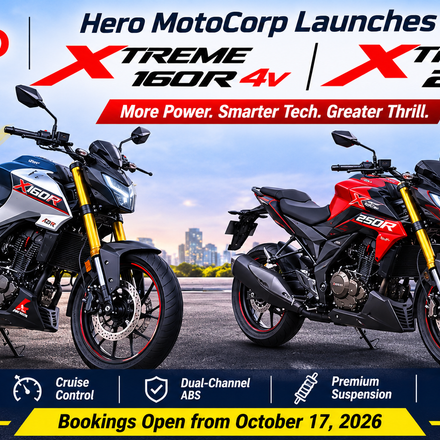 Hero Xtreme 160R 4V and Xtreme 250R updated for 2026